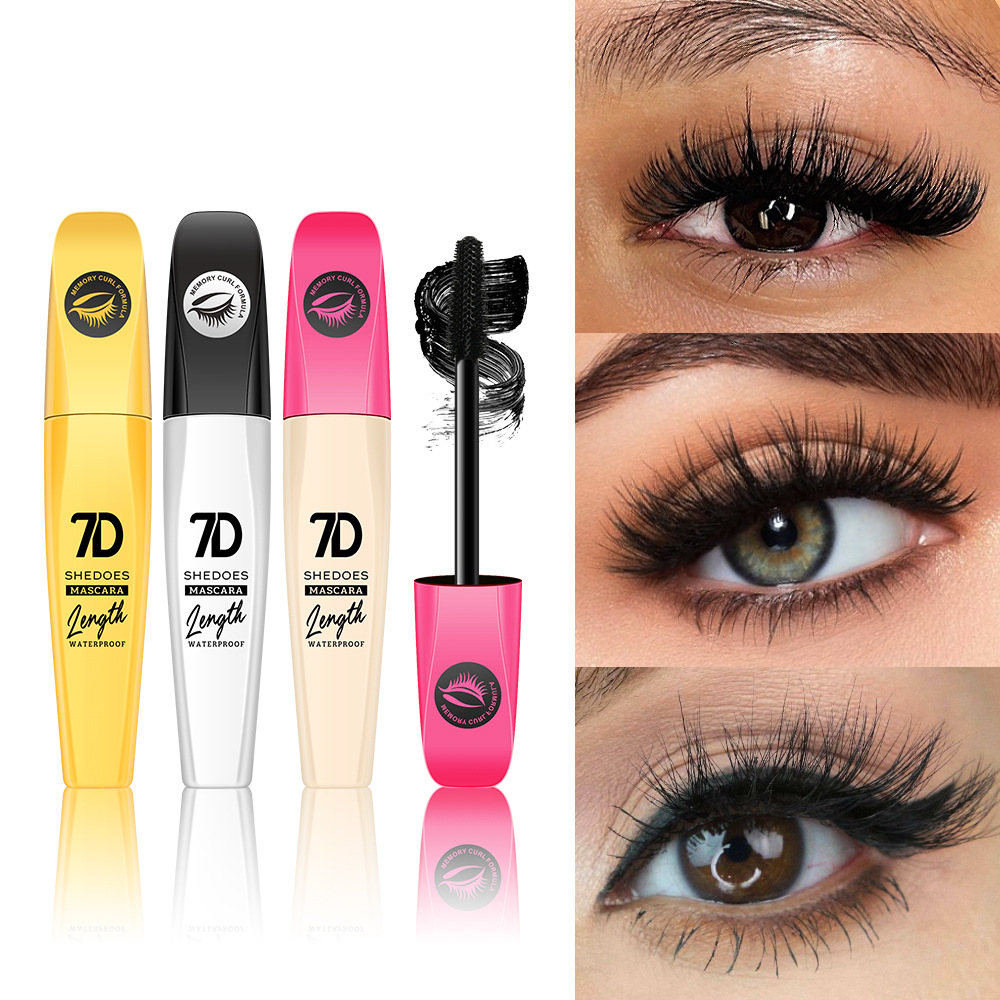 D・Cosmetics Wholesale Shedoes Slender Long Curly Thick Tricol Tube 7D Mascara