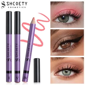 Shcoety Wooden Pole 12 Color Pearlescent Eye Shadow Pen Set
