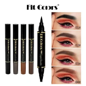 Fit Colors Makeup Double Head Four Fork Water Eyebrow Pen Eyeliner Sweat-Proof Durable Not Easy To Sizzy Four-Claw Fork Water Eyebrow Pen