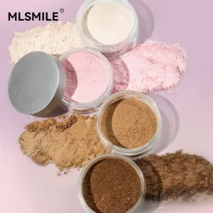 Mlsmile Light Fog Makeup Diamond Powder Pearl Powder Cake Durable Matte Oil Control Waterproof Powder