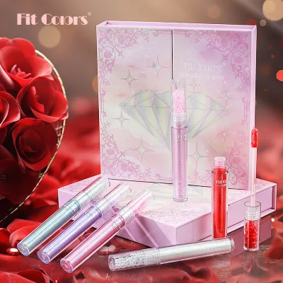 Fit Colors 3-Piece Matte Lipstick Gift Box Set Matte Velvet Color Non-Stick Cup Lip Gloss Lipstick