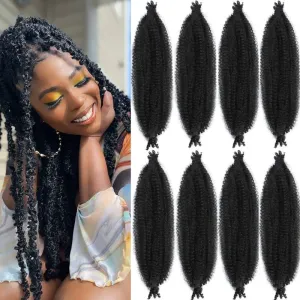 24 Inch Afro Kinky Curly Marley Braid Hair Chemical Fiber Crochet Hair Hand Tear Caterpillar