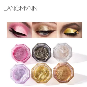 Langmanni 6 Color Diamond Pearlescent Liquid Eyeshadow Shining Colorful Eyeshadow Liquid Eyeshadow Cream