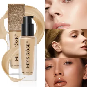 Miss Rose Lasting Waterproof Makeup-Free Liquid Foundation Lightweight Natural Clear Sweat-Proof Oil-Controlled Concealer Foundation