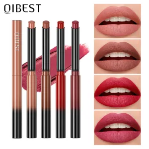 Qibest Matte Velvet Matte Lipstick Non-Stick Cup Does Not Fade Easy To Color Moisturizing Lasting Lipstick Makeup