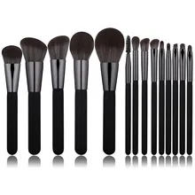 Juego de 11 brochas de maquillaje súper suaves sintéticas de color gris con pelusa de ratón, juego completo de brochas de maquillaje profesionales