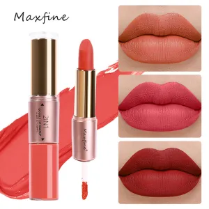 Coffret de rouges à lèvres 2 en 1 Make-Up Maxfine, finition mate non collante.