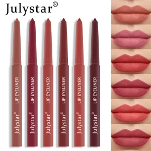 Delineador de labios automático resistente al agua y al sudor que no se decolora Julystar Lápiz labial modificado multicolor mate genuino