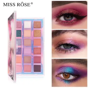 Sombra de ojos Miss Rose18 Color Water Reverse Eyeshadow Live Pearl Glitter Matte Easy Makeup Eyeshadow Plate