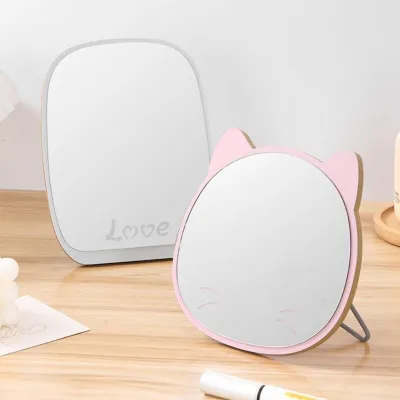 Desktop Makeup Mirror Cat Ear Comb Mirror Desktop HD Makeup Mirror Cartoon Makeup Mirror