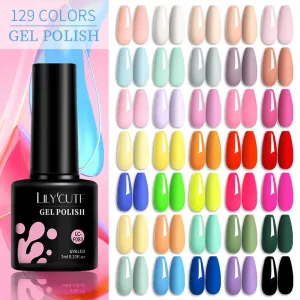 Lily'Cute New Fashion Color 184 Color Full Set Of Nail Polish Set Glitter Solid Color Nail Glue
