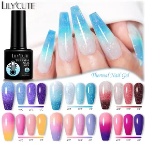 LilyCute Glitter Temperature-Changing Nail Polish Three-Segment Color-Changing Large Sequin Nail Polish