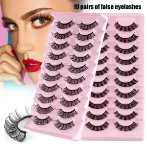 The Whole Russian Natural Eyelashes Have Thick Curvature And Ten Pairs Of Imitation Mink Hair Natural Charm False Eyelashes