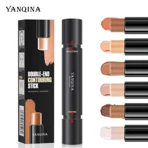 Yanqina High-Gloss Shadow Dual-Purpose Face-Fixing Stick Three-Dimensional V-Face Brightening Nose Bridge-Fixing 2-In -1 Double-Headed Concealer
