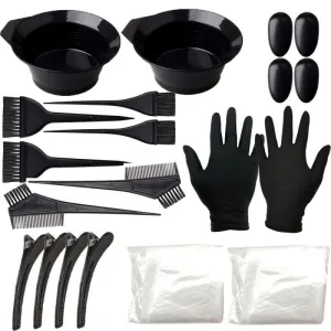 22 Piece Hair Coloring Hairdressing Tools Set Comb Brush Disposable Shower Cap Latex Gloves Hair Coloring Bowl