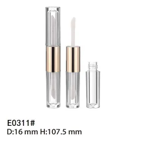 Tubo de brillo de labios de doble cabezal Tubo cosmético de esmalte de labios Tubo para ojos Tubo para pestañas Tubo de plástico E0311