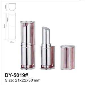 5019# Square Lipstick Tube Oblique Mouth Makeup Translucent Oval Lipstick Makeup Cosmetic Packaging Material