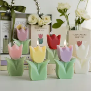 Tulip Scented Candle Holiday Gift Accompanying Gift Advanced Bedroom Fragrance Decoration