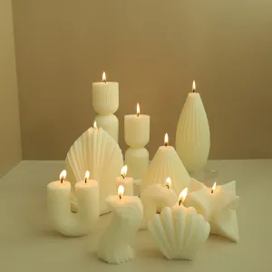 Nordic Style Aromatherapy Candle Custom Handmade Aromatherapy Creative Geometric Long Pole Shape Wax Props