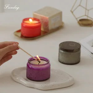 Aromatherapy Home Embossed Glass Candle Holiday Gift Smokeless Soybean Wax Fragrant Aromatic Candle