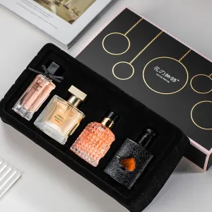 Flower Story Gift Box WomenS Perfume Four-Piece Perfume Lasting Light Fragrance Recommended Black Coffee Perfume For Women