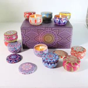 Aromatherapy Candle Indoor Aromatherapy Soybean Wax Dried Flower Ethnic Style Aroma Candle Lasting Fresh Air