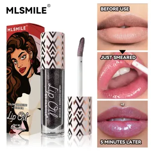 Mlsmile6 Color Temperature Change Moisturizing Lip Glaze Pearlescent Liquid Lipstick Hydrating Moisturizing Color Color Lip Gloss