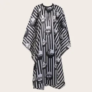 Wan Mei Barber Cloth Black Stripe Fashion Hairdressing Cloth Barber Shop Haircut Perm Perm