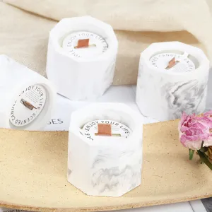 Handmade Soy Wax Aromatherapy Candle Marble Plaster Ink Cup Candle Smokeless Romantic Aromatherapy