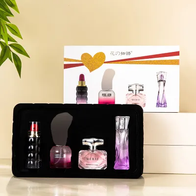 C2U Elegant Fleece Flower Language Fragrance Set Women'S Perfume Gift Box Fresh And Lasting Eau De Toilette Four-Piece Set