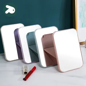 Household Simple Plain Color Single-Sided Folding Makeup Mirror Creative Portable Princess Mirror Desktop Dressing Mirror