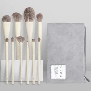 Ensemble de 10 pinceaux de maquillage à poils doux : pinceau fard à paupières, pinceau fond de teint, pinceau illuminateur, poils d'animaux