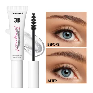 Gel para cejas estereotipo Langmanni, resistente al agua, de color sólido, gel para cejas natural salvaje