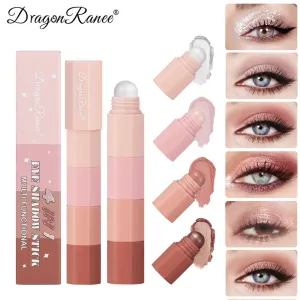 Lazy Man Eye Shadow Pen Waterproof Non-Blooming High-Gloss Silkworm Sleeping Pen Pearlescent Four-Section Eye Shadow Stick Suit