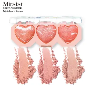 Mirsist Three-Color Belly Blush Heart-Shaped Baking Red Pearlescent Eye Shadow One-Piece Makeup Plate