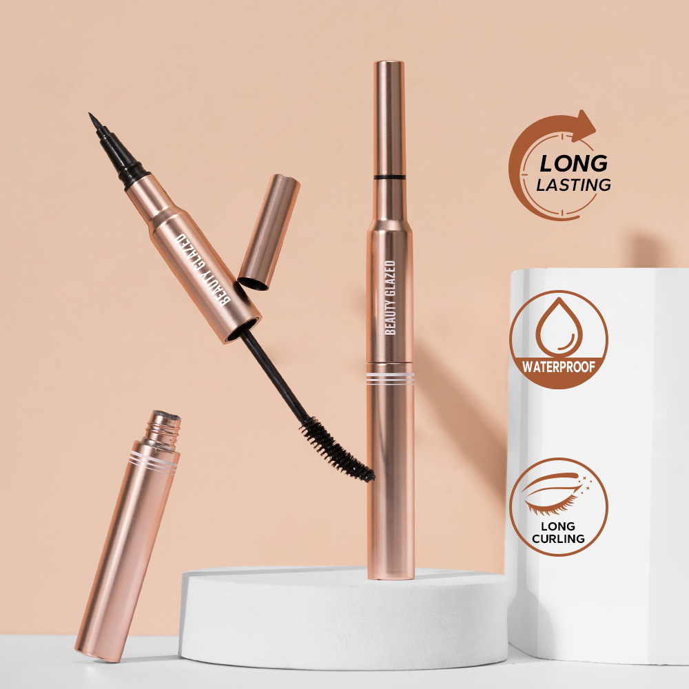Wholesale Beauty Glazed 2 In 1 Double-Head Mascara Eyeliner