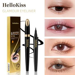 Delineador de ojos de secado rápido Hellokiss, resistente al agua, a prueba de sudor, no se decolora, maquillaje de secado rápido, lápiz de seda con efecto de gusano de seda