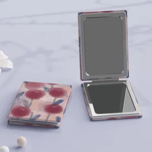 Oil Painting Tulip Small Mirror Folding Fresh Double-Sided Cosmetic Mirror Portable Handheld Rectangular Cute Small Mirror