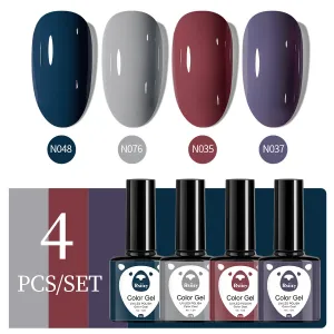 Nail Polish Glue 4 Color Suit Autumn And Winter Popular Nail Polish Glue White Solid Color Phototherapy Glue Nail Glue