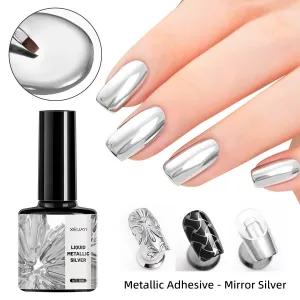 Highlight Metal Painted Glue Silver Nail Polish Glue Hook Edge Super Flash Mirror Silver Special