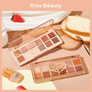 Kiss Beauty Twelve-Color Eye Shadow Plate Pearlescent Matte Earth Color Non-Halo Color Eye Shadow Plate