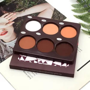 6 Color Makeup Concealer Skin Care Matte Makeup Powder White Coffee Makeup Plate School Studio Novice