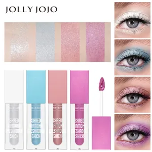 Jollyjojo Four Color Liquid Eye Shadow High Glow Brightening Fine Flash Pearlescent Sequin Eye Shadow Liquid Makeup
