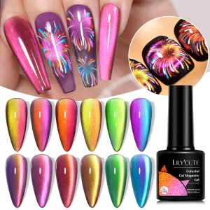 Neon Light With Cat Eye Gel Gemstone Cat Eye Gel Shining Meteor Cat Eye Gel Laser Fireworks Nail Polish Gel