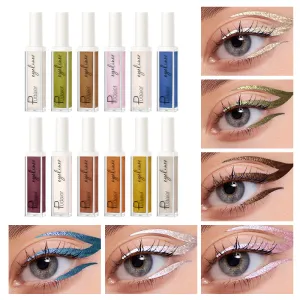 Pudaier Multicolor Eyeliner Pen Eyeliner Cream Waterproof Quick Dry 12 Color Liquid Eyeliner Pen Makeup