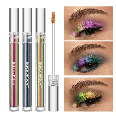 Langmanni Chameleon Liquid Eye Shadow 6 Color Diamond Shine Eye Shadow Liquid Single Pack