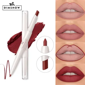 Dimshow Long-Term Makeup Matte Velvet Double Head Lipstick Lip Liner Waterproof Not Easy To Take Off Makeup