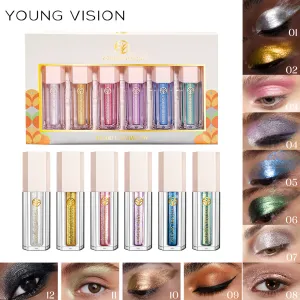 Young Vision 6 Eye Shadow Suit Shining Colorful Lying Silkworm Pearl Brightening Liquid Eye Shadow Suit