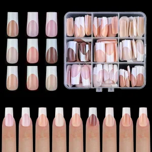 Nail Art Mix Color Nail Piece Nail Patch Naked Pink French Prefabricated Armor