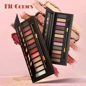 Fit Colors 12-Color Multi-Function Cosmetic Powder Plate Matte Pearlescent High-Gloss Blush Eye Shadow Plate Suit
